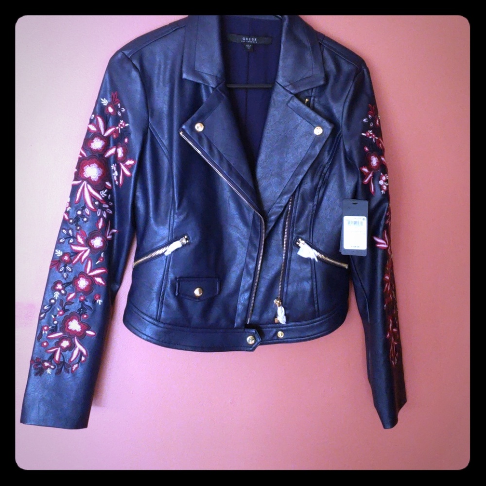 Guess LS Marvi Embroidered Moto Jacket